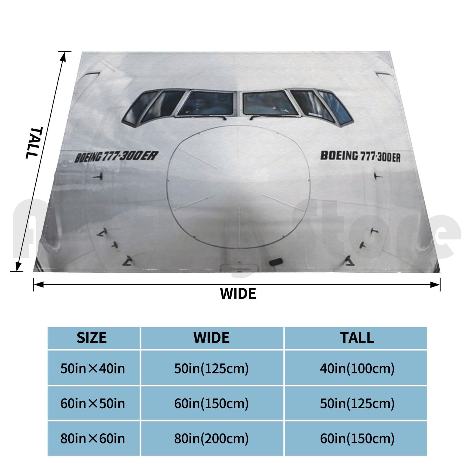 Boeing 777 Nose View Blanket F - Commercial Fabric Printing review and price