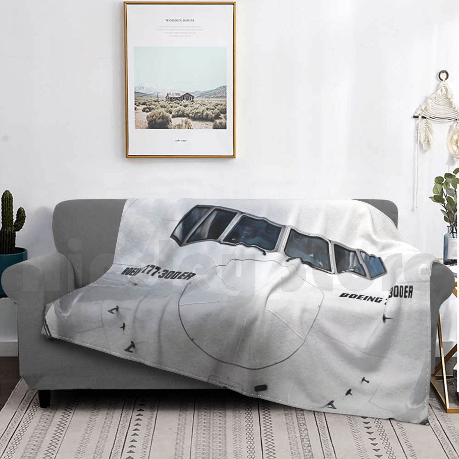 Boeing 777 Nose View Blanket F - Commercial Fabric Printing review and price